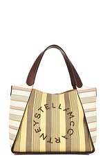 Stella McCartney Eco Embroidered Mesh Crossbody Bag in Yellow & Taupe, view 3, click to view large image.