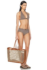 Stella McCartney Eco Knotted Mesh Tote Bag in Tan, view 2, click to view large image.