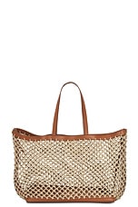 Stella McCartney Eco Knotted Mesh Tote Bag in Tan, view 3, click to view large image.