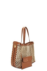 Stella McCartney Eco Knotted Mesh Tote Bag in Tan, view 4, click to view large image.