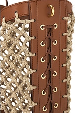 Stella McCartney Eco Knotted Mesh Tote Bag in Tan, view 8, click to view large image.