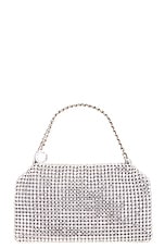 Stella McCartney Crystal Mesh Falabella Crossbody Bag in Silver, view 2, click to view large image.