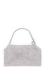 Stella McCartney Crystal Mesh Falabella Crossbody Bag in Silver, view 3, click to view large image.