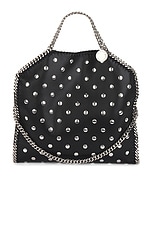 Stella McCartney 3 Chain Mini Tote All Over Studded Bag in Black, view 1, click to view large image.