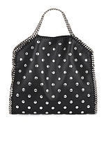 Stella McCartney 3 Chain Mini Tote All Over Studded Bag in Black, view 3, click to view large image.