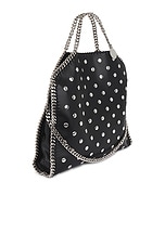 Stella McCartney 3 Chain Mini Tote All Over Studded Bag in Black, view 4, click to view large image.