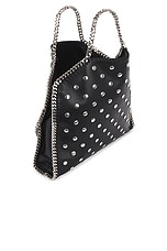 Stella McCartney 3 Chain Mini Tote All Over Studded Bag in Black, view 5, click to view large image.