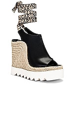 Stella McCartney Gaia Eco Wedge in Black, view 2, click to view large image.