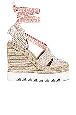 Stella McCartney Gaia Satin &amp; Crystal Wedge in Powder, view 1, click to view large image.