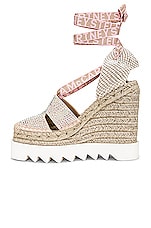 Stella McCartney Gaia Satin &amp; Crystal Wedge in Powder, view 5, click to view large image.