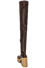 Stella McCartney Skyla Stretch Thigh High Boot in Chocolate Brown, view 3, click to view large image.