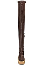Stella McCartney Skyla Stretch Thigh High Boot in Chocolate Brown, view 4, click to view large image.