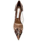 Stella McCartney Iconic Reptile Pump in Brown & Transparent, view 4, click to view large image.
