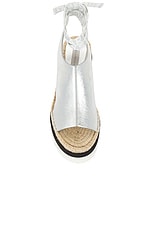 Stella McCartney Gaia Wrinkly Metallic Sandal in Silver, view 4, click to view large image.