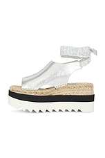 Stella McCartney Gaia Wrinkly Metallic Sandal in Silver, view 5, click to view large image.