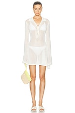 Shani Shemer Skylar Knit Mini Dress in Cream, view 1, click to view large image.
