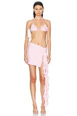 Shani Shemer Claren Mini Skirt in Baby Pink, view 5, click to view large image.