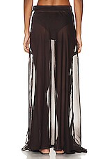 Shani Shemer Alaia Long Slit Skirt in Chocolate Brown, view 4, click to view large image.