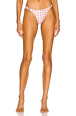 Shani Shemer Gigi Bikini Bottom in Pink Gingham, view 1, click to view large image.