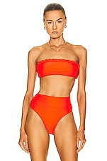 Shani Shemer Mewu Bikini Top in Bright Orange, view 1, click to view large image.