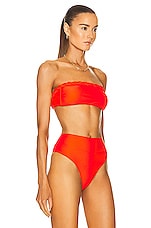 Shani Shemer Mewu Bikini Top in Bright Orange, view 2, click to view large image.