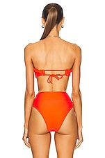 Shani Shemer Mewu Bikini Top in Bright Orange, view 3, click to view large image.