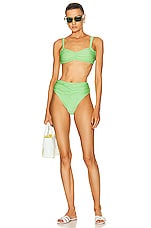 Shani Shemer Mia Bikini Top in Apple Green, view 4, click to view large image.