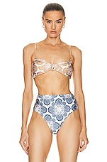 Shani Shemer Barbara Bikini Top in Flower Cream, view 1, click to view large image.