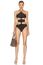 Shani Shemer Morgan One Piece Swimsuit in Chocolate Brown, view 1, click to view large image.
