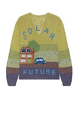 Story mfg. Hand Knit Twinsun Cardigan in Sage Solar Future, view 2, click to view large image.