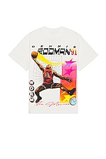 Stadium LA Rodman Players Card Tee in White, view 1, click to view large image.