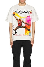 Stadium LA Rodman Players Card Tee in White, view 3, click to view large image.