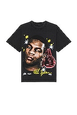 Stadium LA Mike Tyson Airbrush Gloves Tee in Washed Black, view 1, click to view large image.