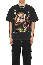 Stadium LA Mike Tyson Airbrush Gloves Tee in Washed Black, view 3, click to view large image.