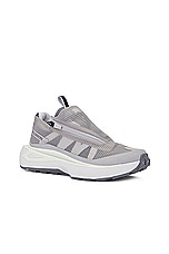 Salomon Odyssey Elmt Advanced Clear in Glacier Gray, Ghost Gray, & Aloe Wash, view 2, click to view large image.