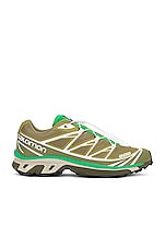 Salomon XT-6 Sneaker in Dried Herb, Deep Lichen Green, & Bright Green, view 1, click to view large image.