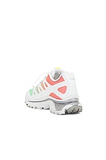 Salomon XT-4 Og Sneaker in White, Green Ash, & Coral, view 3, click to view large image.