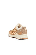 Salomon XMN-4 Suede Sneaker in Natural, Sandstorm, & Bleached Sand, view 3, click to view large image.