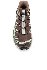 Salomon Xt-6 Mindful 2 Sneaker in Falcon, Almond Milk, & Bright Green, view 4, click to view large image.