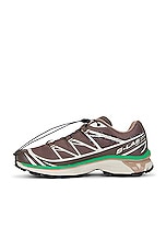 Salomon Xt-6 Mindful 2 Sneaker in Falcon, Almond Milk, & Bright Green, view 5, click to view large image.
