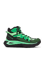 Salomon Odyssey Elmt Mid Gtx Sneaker in Eden, Bright Green, & Black, view 1, click to view large image.