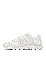 Salomon XT-6 Sneakers in White, White, & Lunar Rock, view 5, click to view large image.