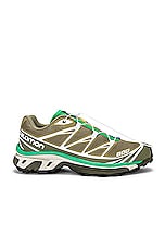Salomon XT-6 Sneaker in Dried Herb, Deep Lichen Green, & Bright Green, view 1, click to view large image.