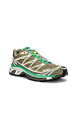 Salomon XT-6 Sneaker in Dried Herb, Deep Lichen Green, & Bright Green, view 2, click to view large image.