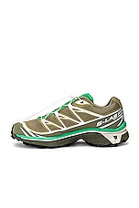 Salomon XT-6 Sneaker in Dried Herb, Deep Lichen Green, & Bright Green, view 5, click to view large image.