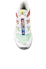 Salomon XT-4 OG Sneaker in White, Green Ash, & Coral, view 4, click to view large image.