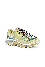 Salomon XT-4 OG Aurora Borealis Sneaker in Southern Moss, Transparent Yellow, & Deep Dive, view 2, click to view large image.