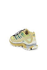 Salomon XT-4 OG Aurora Borealis Sneaker in Southern Moss, Transparent Yellow, & Deep Dive, view 3, click to view large image.