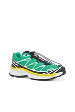 Salomon XT-6 Sneaker in Bright Green, Black, & Sulphur Spring, view 2, click to view large image.