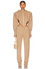 SAMI MIRO VINTAGE Safety Pin Sweatpant in Taupe, view 4, click to view large image.